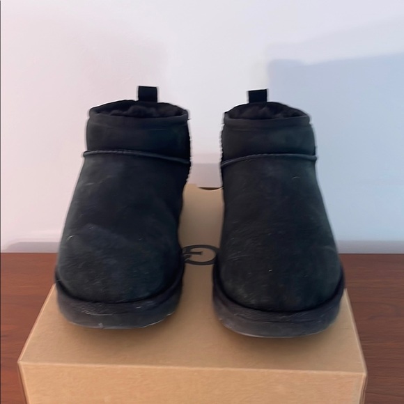 UGG Ultra Mini Black Suede Boots - Picture 1 of 7